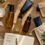 Cosmétiques france : soins naturels efficaces en flat-lay