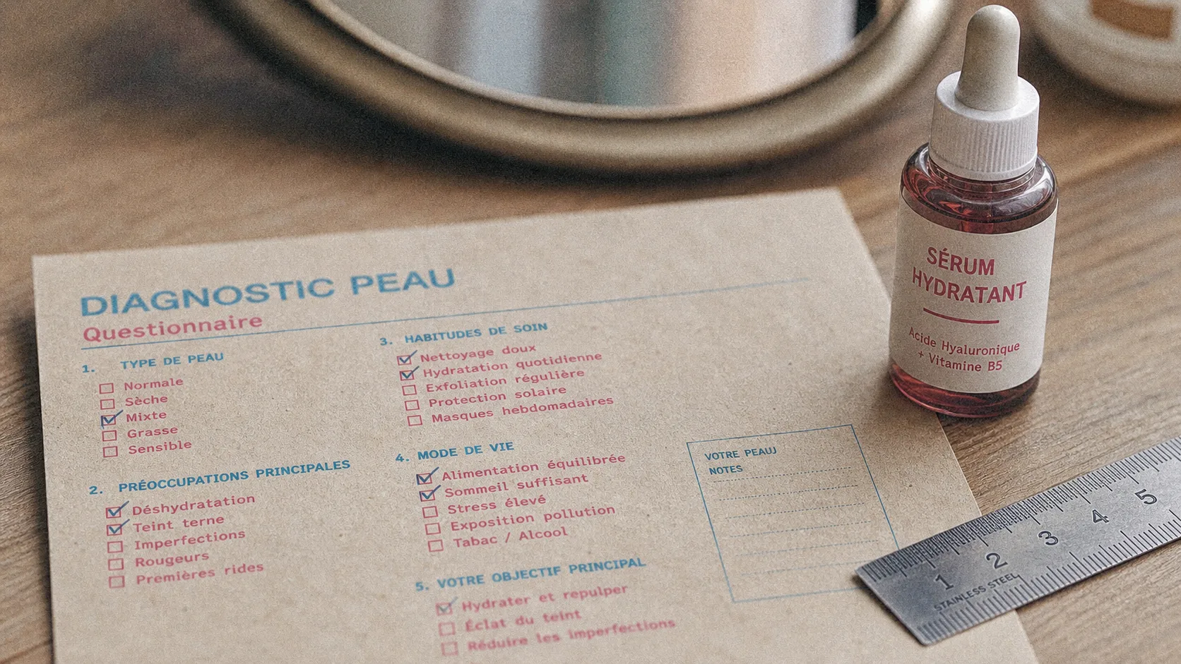 Diagnostic peau visage gratuit : type de peau et routine adaptée