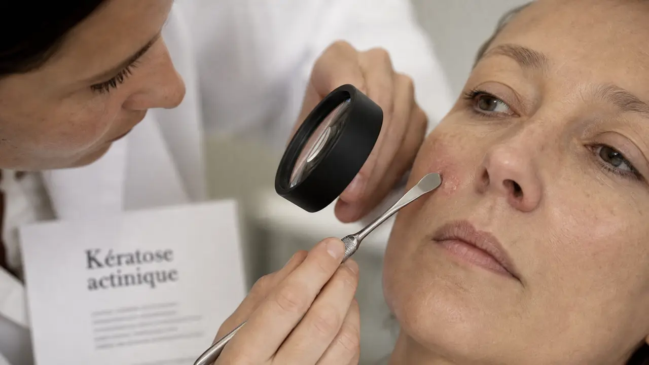 Kératose visage : plaque rugueuse sur peau du visage