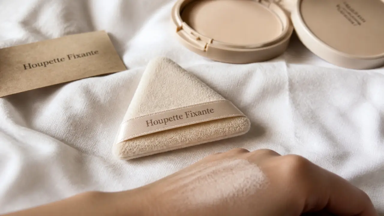 Houpette maquillage triangulaire appliquant la poudre sans trace