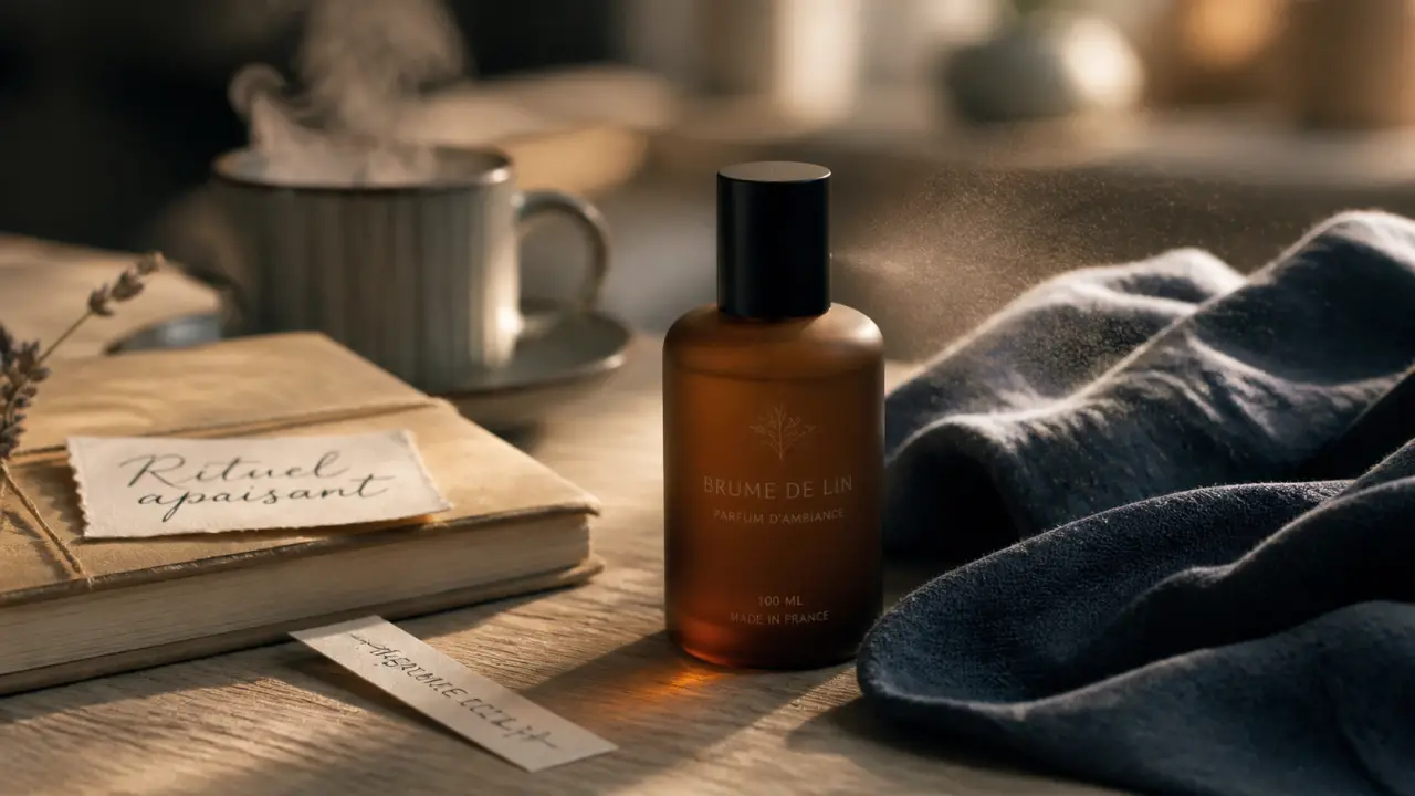 Parfum bien être : flacon ambré et rituel apaisant