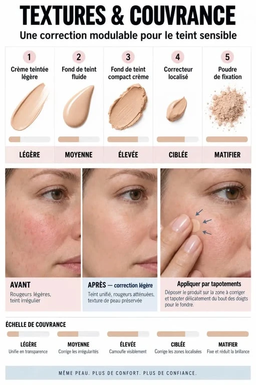 Maquillage Avène Couvrance : textures et niveaux de couvrance pour les peaux sensibles