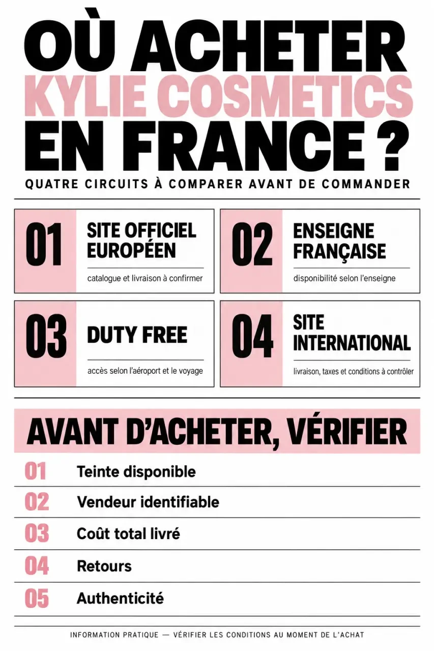 Kylie Cosmetics France : canaux d'achat et vérifications avant commande