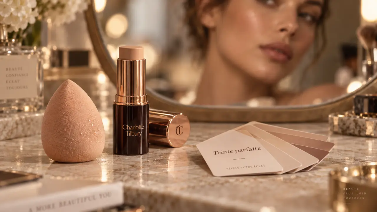 Fond de teint charlotte tilbury : éponge et teinte parfaite, peau unifiée