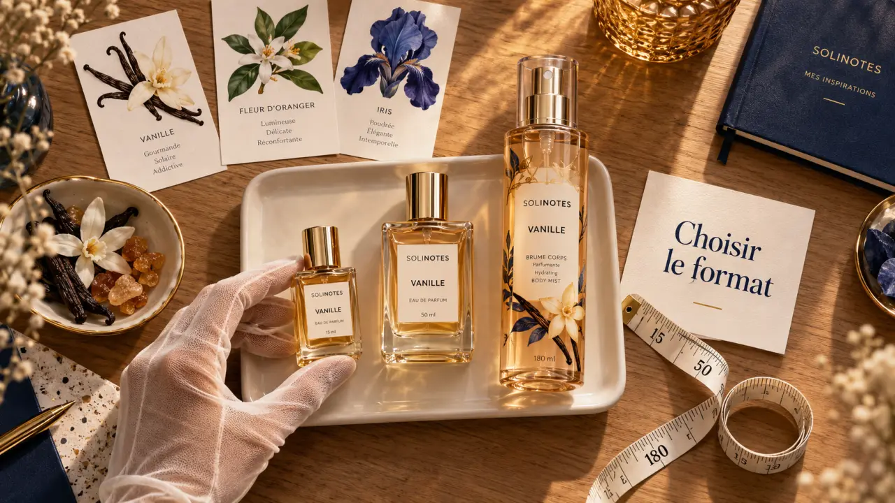 Solinotes parfum : flacons 15 ml et 50 ml, brume